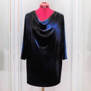 Black and Blue Laura Velvet Top
